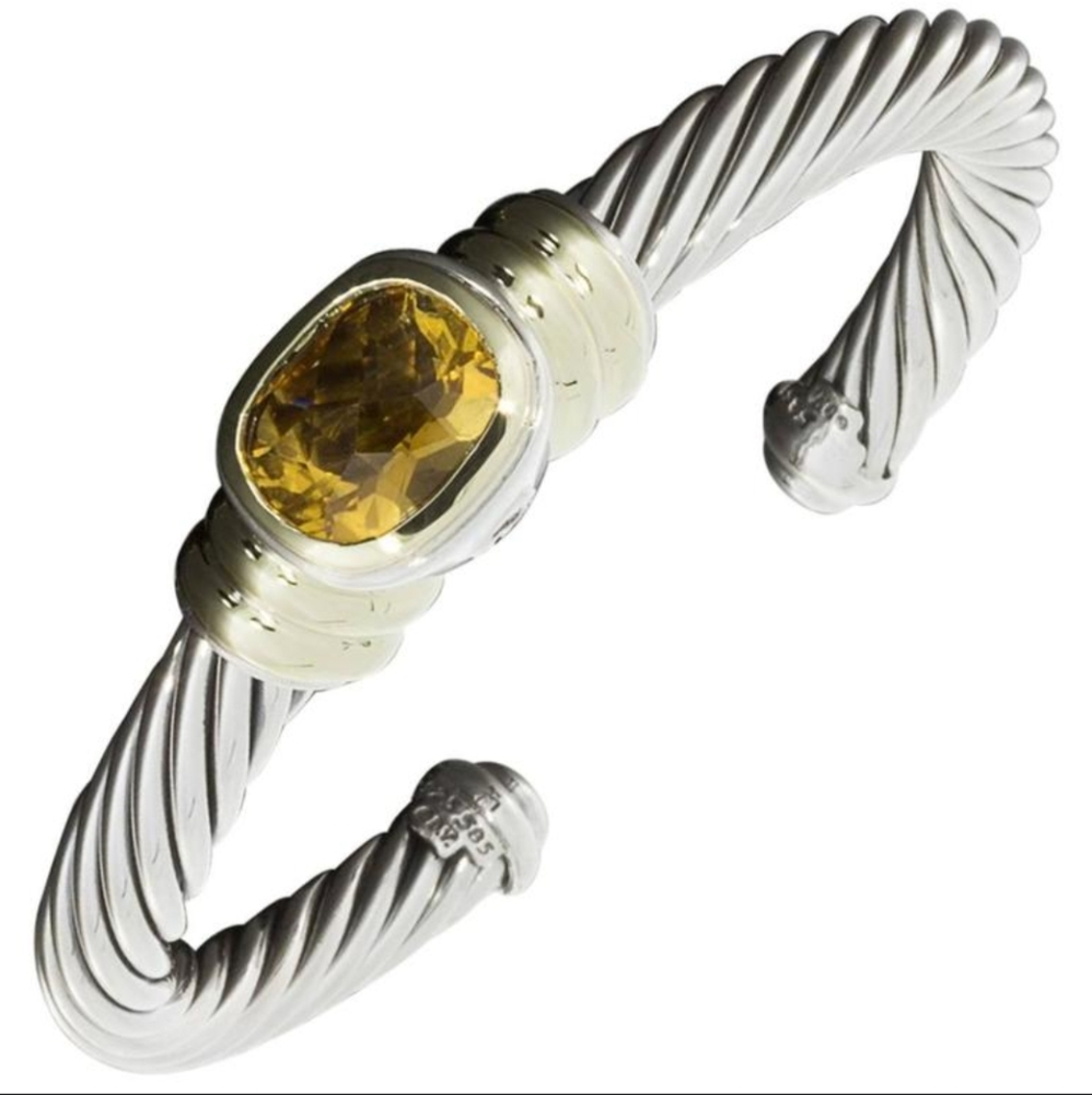 David Yurman Citrine Noblesse Cable Cuff Bracelet
